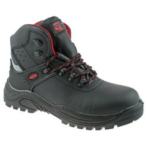 Grafters Transporter Black Leather Safety Boots M9516A