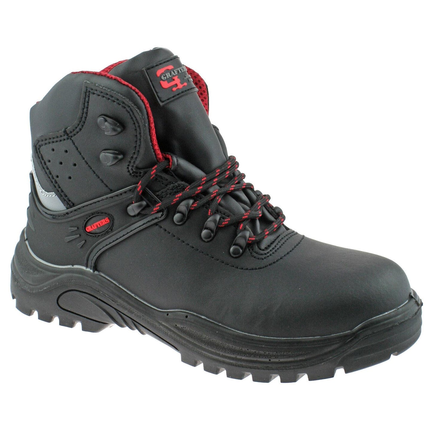 Grafters Transporter Black Leather Safety Boots M9516A