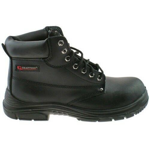 Mens Grafters Black Leather Wide Fitting Safety Work Boots Size 6–13 M9503A