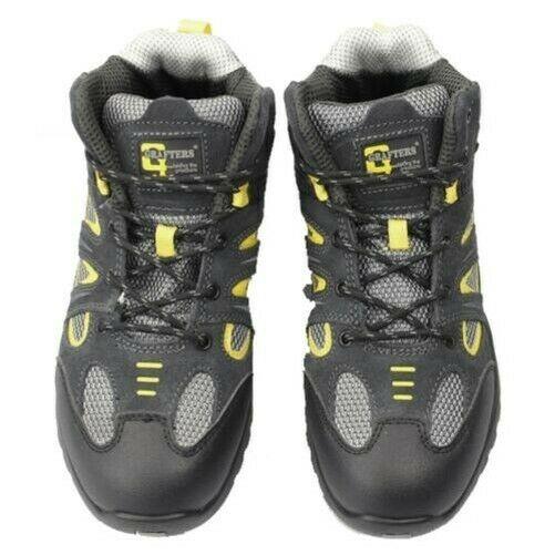 Mens Grafters Suede Safety Trainer Boots Grey/yellow Size 3 - 12 M474FZ
