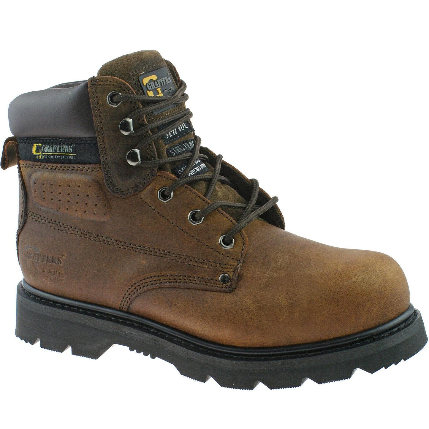 Grafters Steel Toe Safety Work Boots Black Brown Honey M538