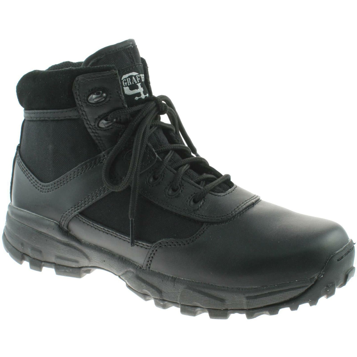 Mens Grafters Non-metal Combat Boots Size UK 6 - 12 Leather Black M497A