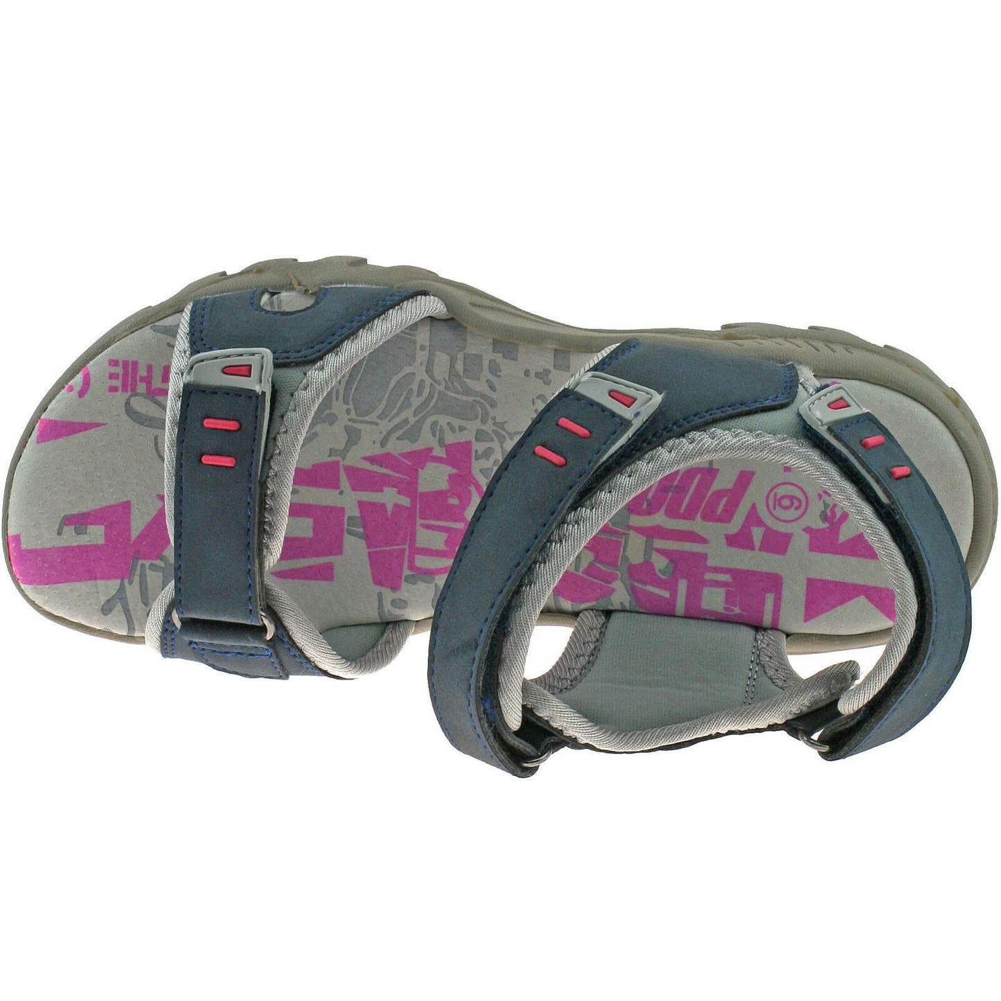 Ladies PDQ Sports Walking Sandals Halter Grey Navy L498