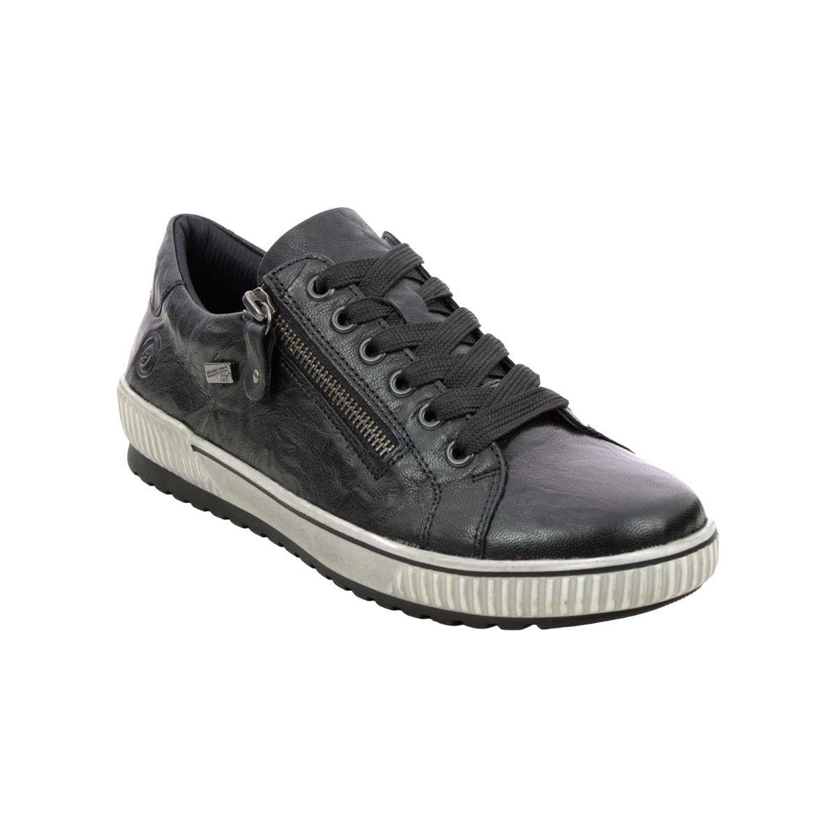 Remonte Ladies D0700-42 Grey Leather Waterproof Zipper Trainer Shoes