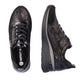 Remonte Ladies D2401-02 Black Shimmer Side Zip Wedge Trainer Shoes
