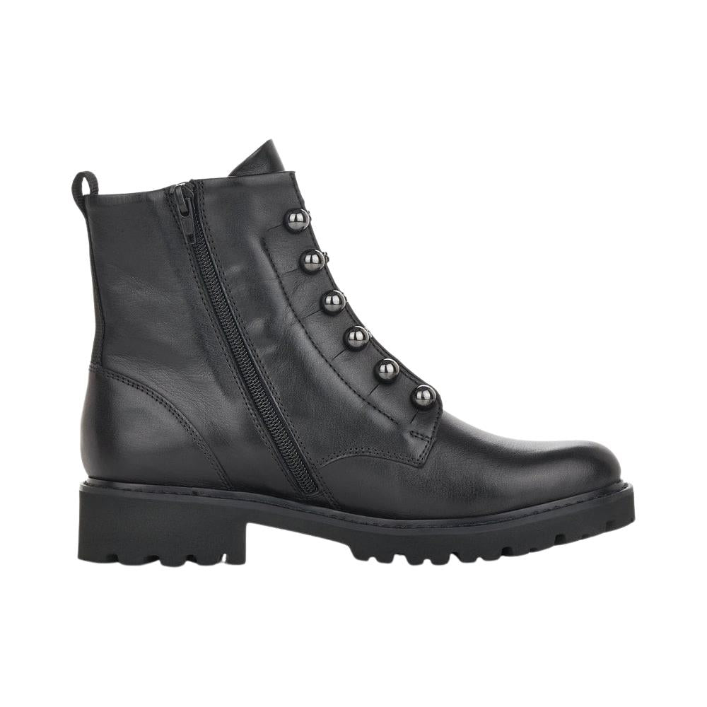 Remonte D8670-01 Black Leather Wide Fit Biker Hiker Ankle Boots