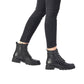 Remonte D8670-01 Black Leather Wide Fit Biker Hiker Ankle Boots