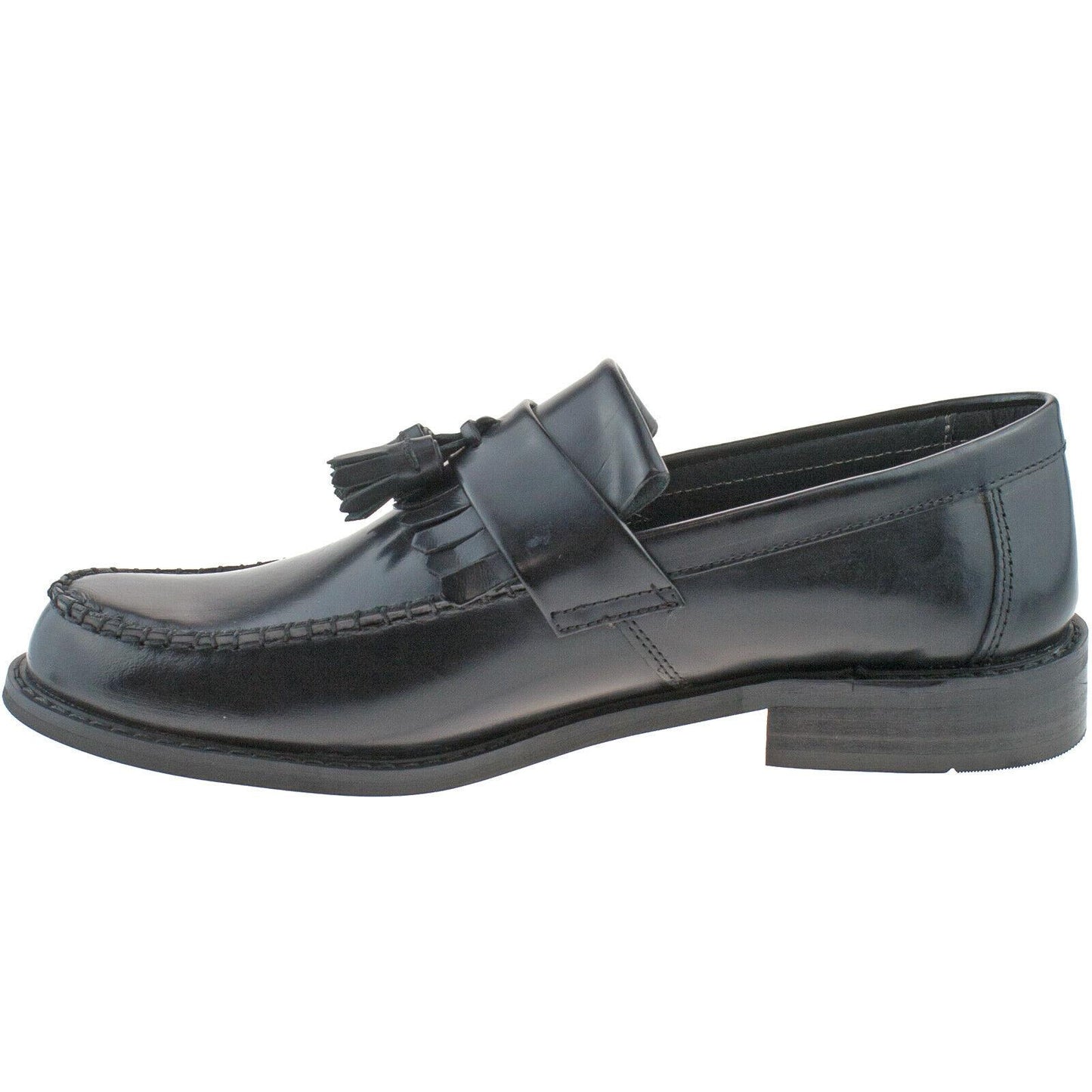 Mens Roamers Black Ox Blood Loafer Shoes Leather Toggle Saddle Smart M900