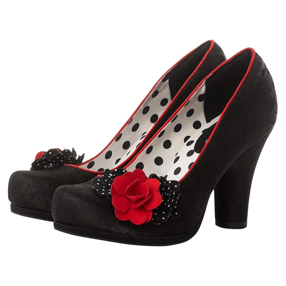 Ruby Shoo Eva Black Red 1950s Vintage Inspired Vegan Shoes