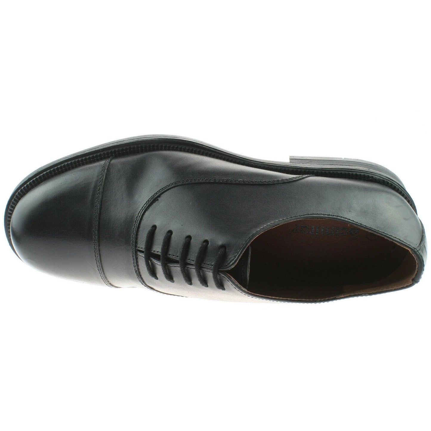 Mens Scimitar Leather Cadet Shoes Capped Oxford Black M620A