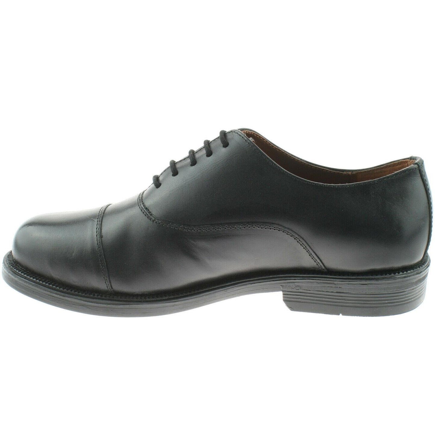 Mens Scimitar Leather Cadet Shoes Capped Oxford Black M620A