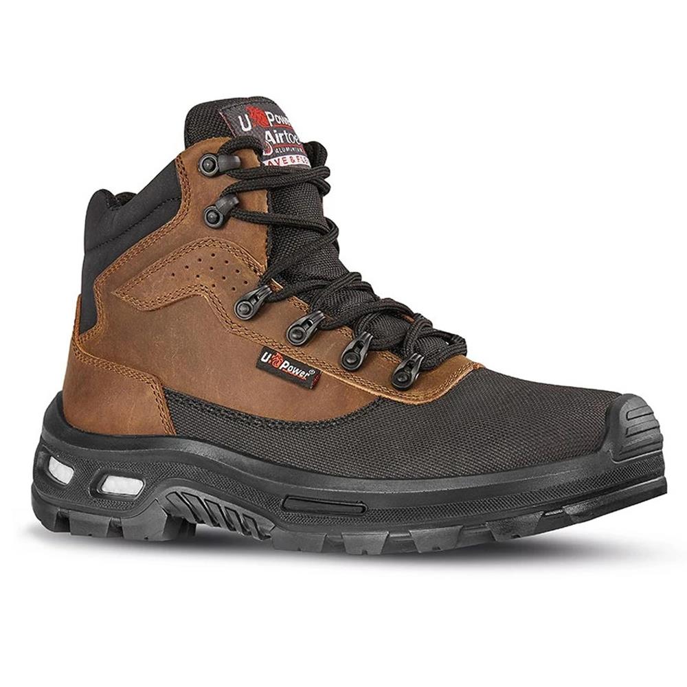 UPower Floyd Red Lion Black/Brown Lightweight Safety Work Boots RL10464