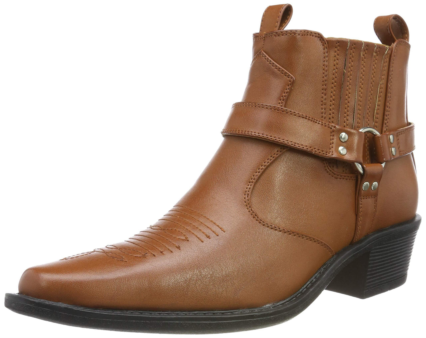Mens US Brass Dark Brown Ankle Harness Boots Eastwood M183DB