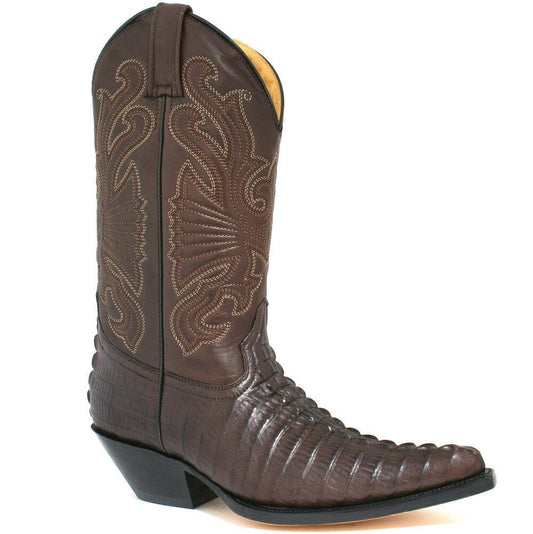 Mens Grinders Carolina Brown Leather Western Tall Cowboy Boots