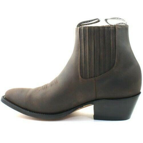 Mens Grinders Maverick Brown Leather Western Ankle Cowboy Boots
