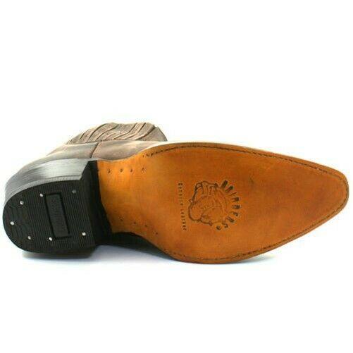 Mens Grinders Maverick Brown Leather Western Ankle Cowboy Boots
