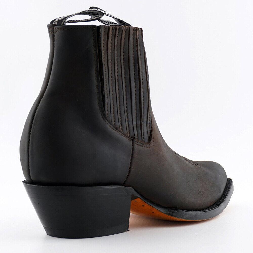 Mens Grinders Maverick Brown Leather Western Ankle Cowboy Boots