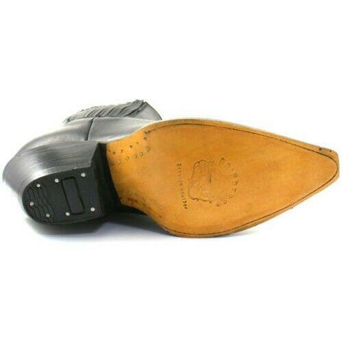 Mens Grinders Mustang Black Leather Western Ankle Cowboy Boots