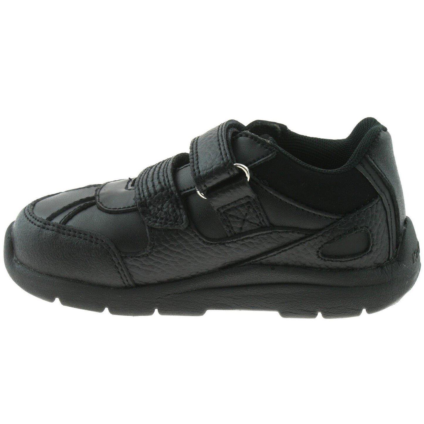 Boys Infant Kickers Moakie Reflex Black Leather School Shoes Size 5 - 12