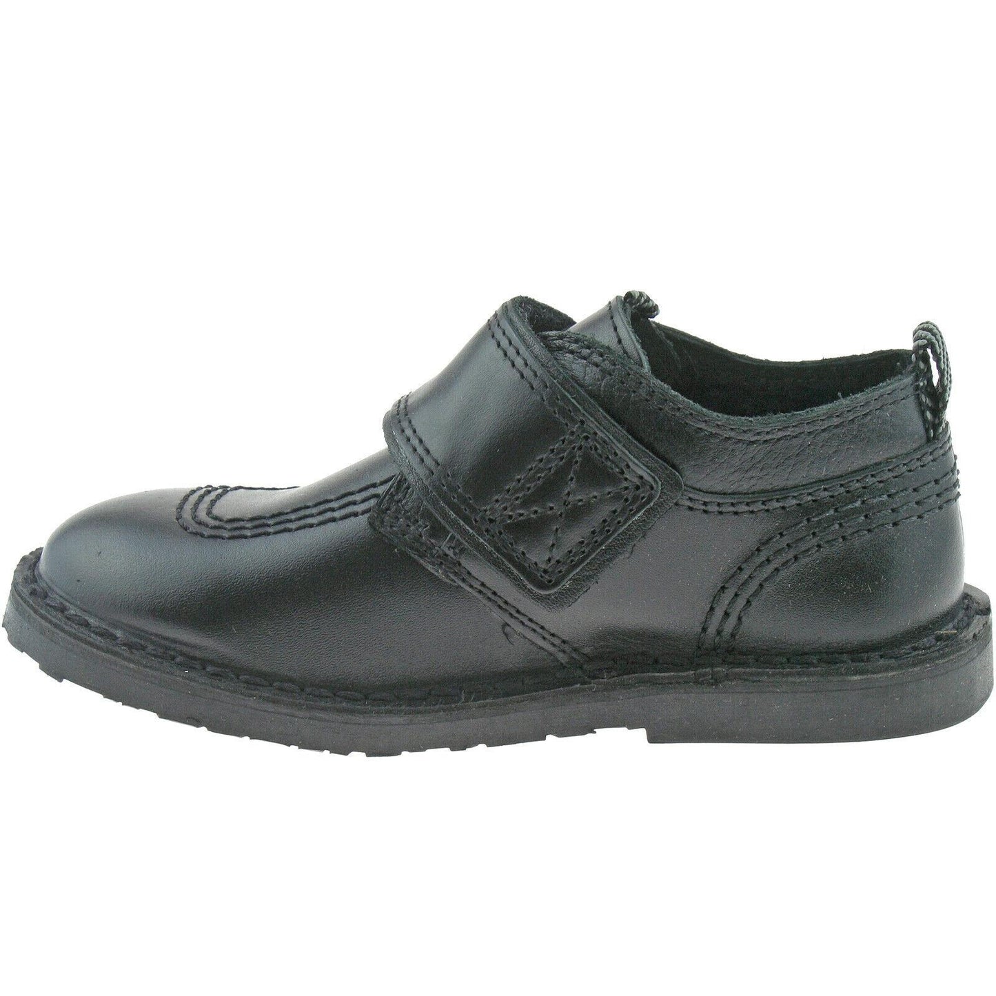 Boys Infants Kickers Adlar Stralo Black Leather School Shoes 1-13412