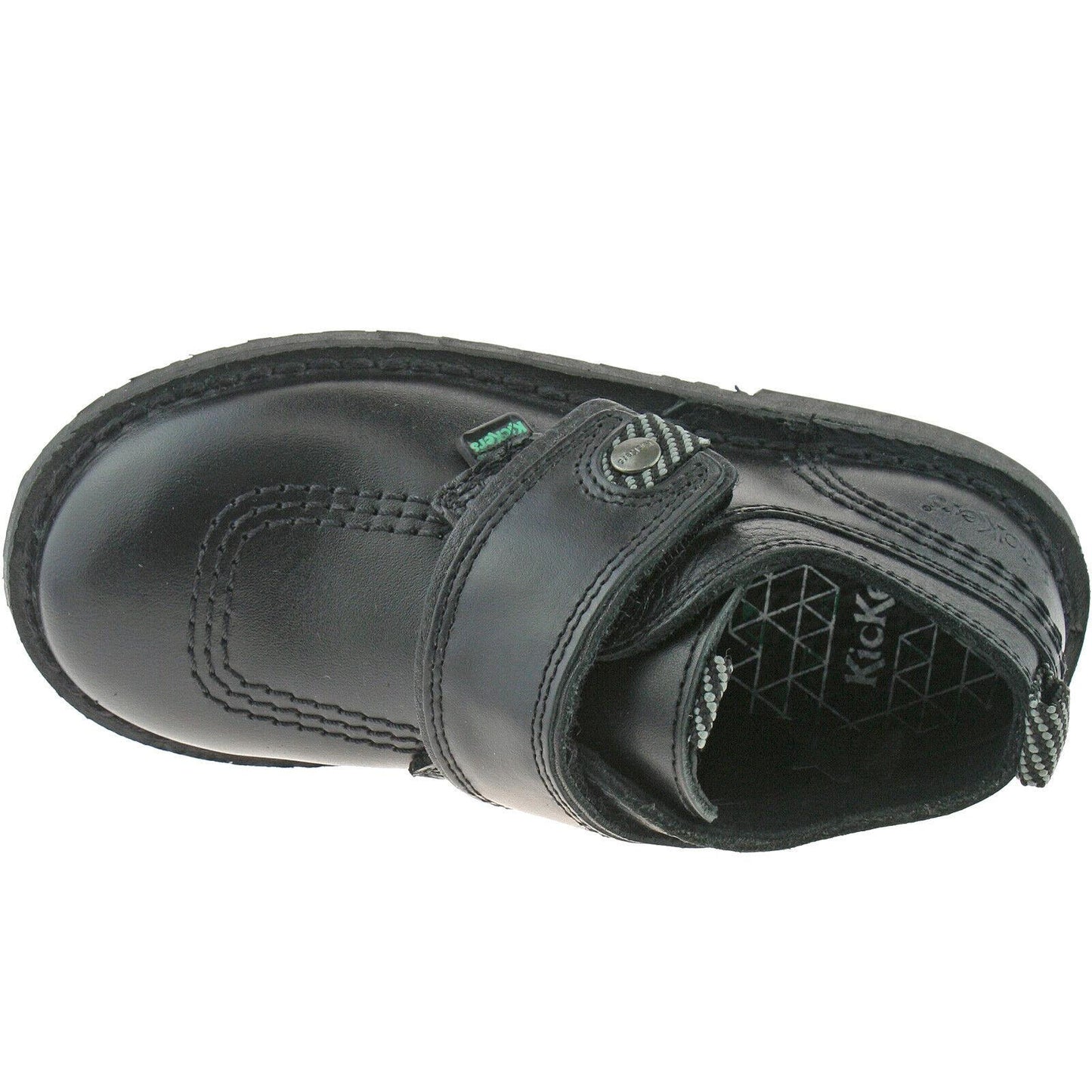 Boys Infants Kickers Adlar Stralo Black Leather School Shoes 1-13412