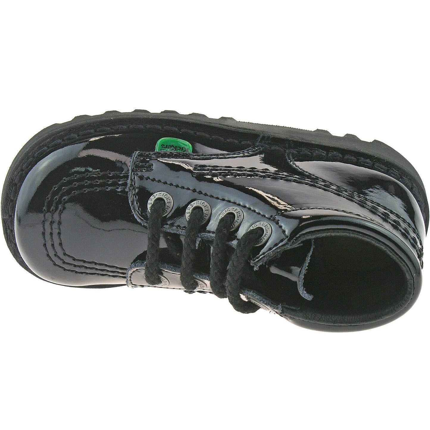 Girls Infants Kickers Kick Hi Black Patent Leather School Shoes KF0000408