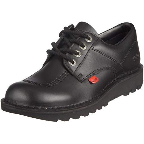 Kickers Kick Lo Black Leather Lace Up School Shoes KF0000106 BTW