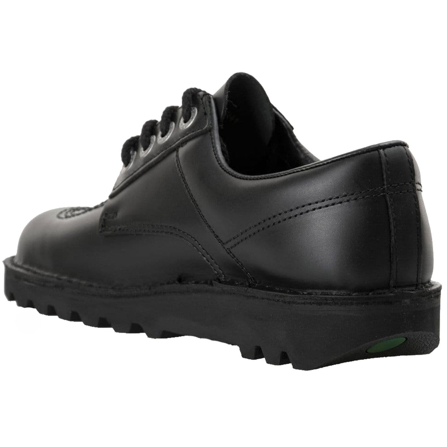 Kickers Kick Lo Black Leather Lace Up School Shoes KF0000106 BTW