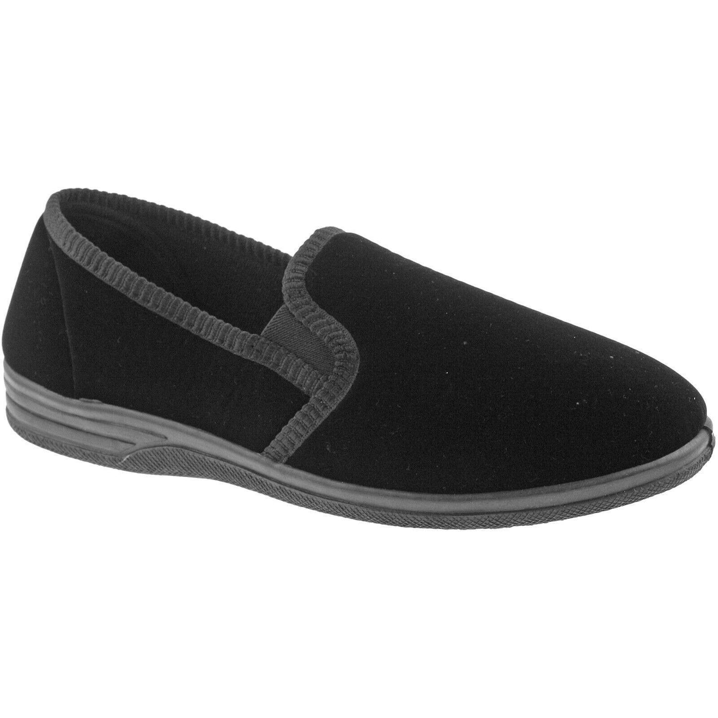 Mens Zedzzz Warm Lined Velour Double Gusset Full Slippers MS483