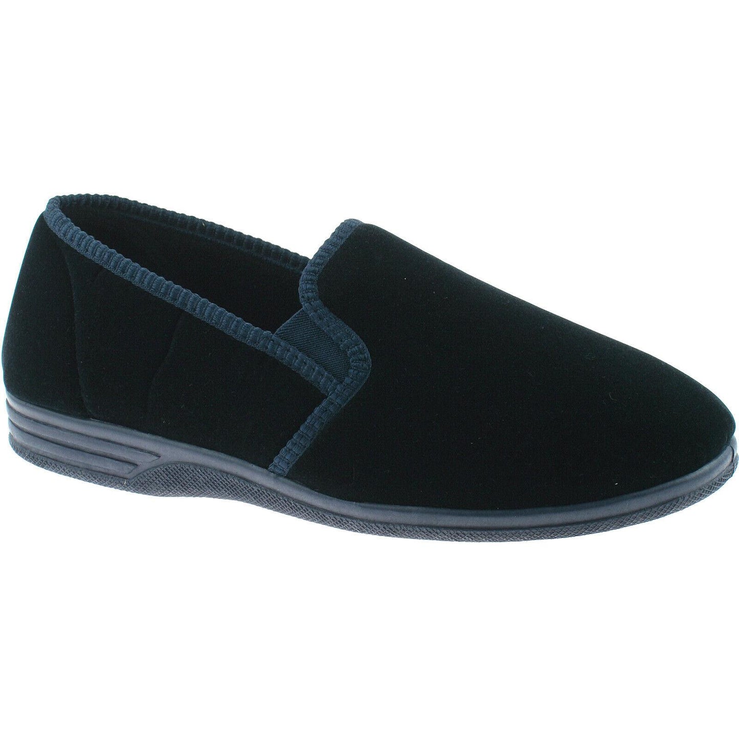 Mens Zedzzz Warm Lined Velour Double Gusset Full Slippers MS483