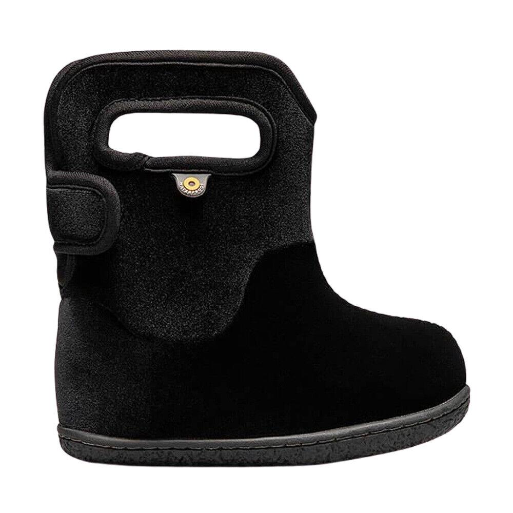 Girls Baby Bogs Velvet Black Insulated Washable Warm Wellies Boots 72642