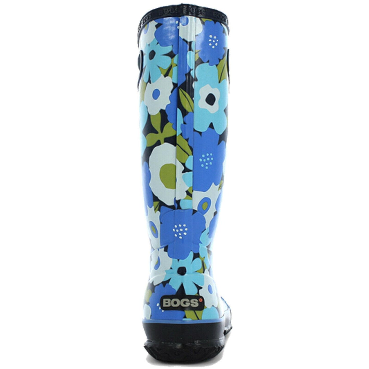 Ladies Bogs Spring Flowers Blue Multi Wellies Festival Rainboot 71897