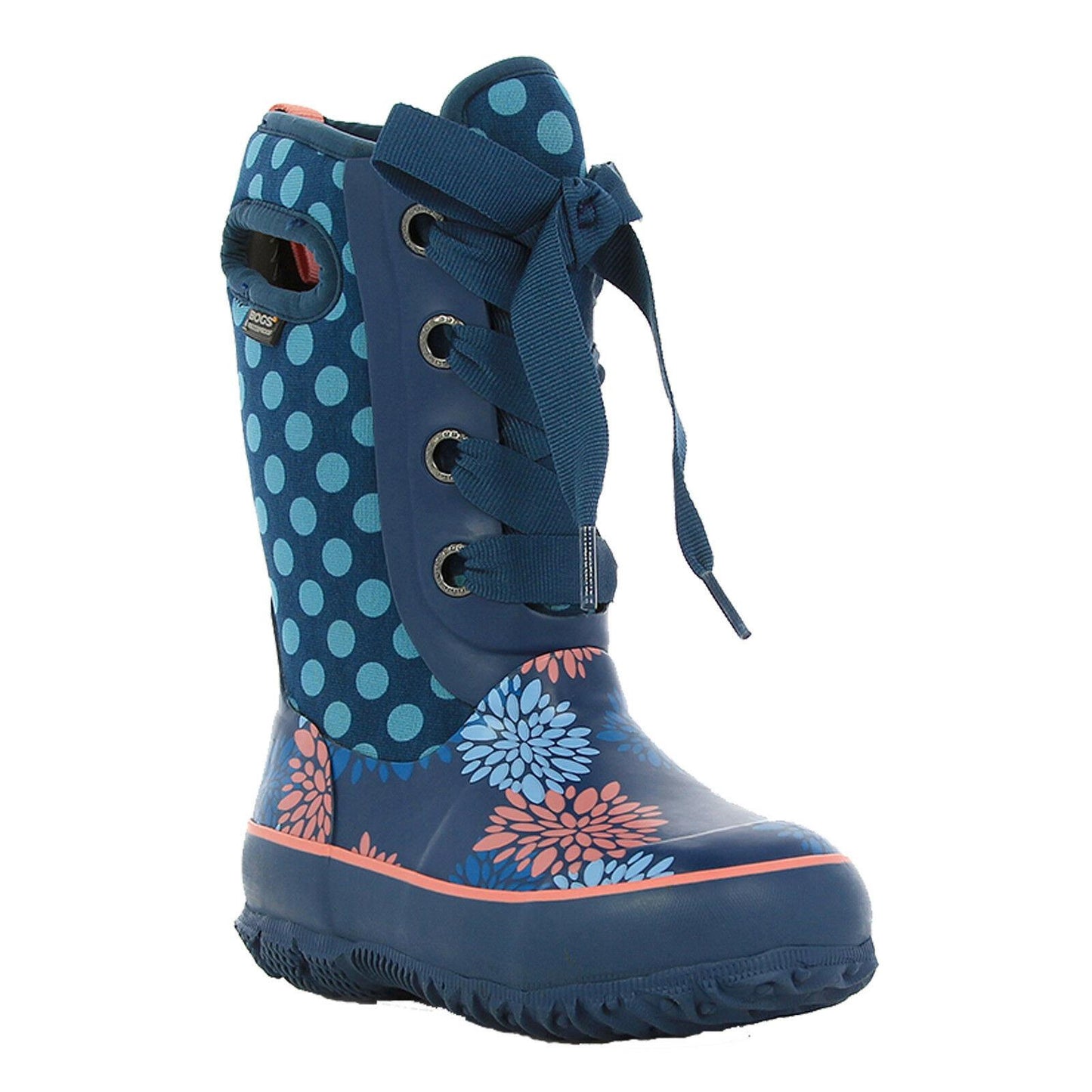 Girls Bogs Casey Pompons Blue Insulated Warm Waterproof Wellies Boots 71992