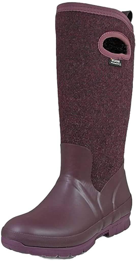 Ladies Bogs Crandall Wool Plum Warm Insulated Waterproof Wellington Boots 72108