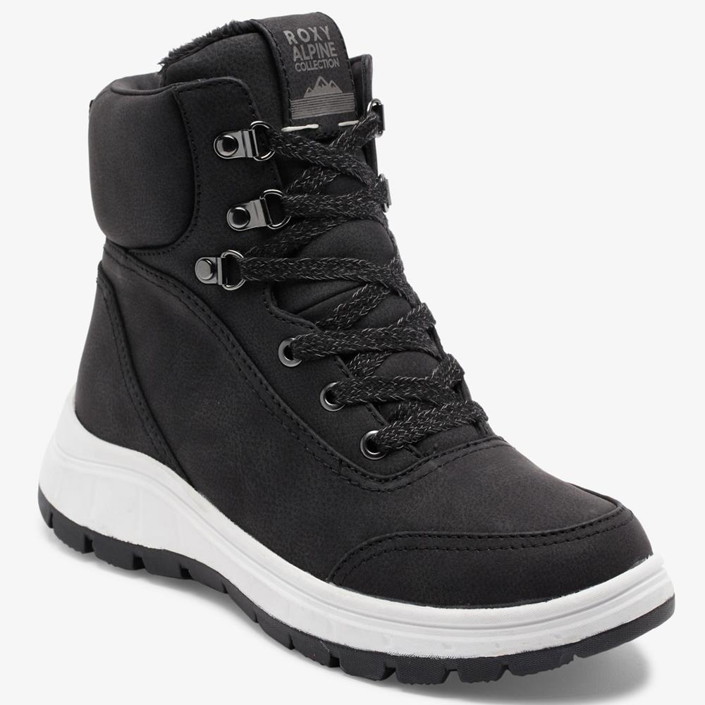 Roxy Karmel Black Waterproof Warm Lined Lace Suede Ankle Boots