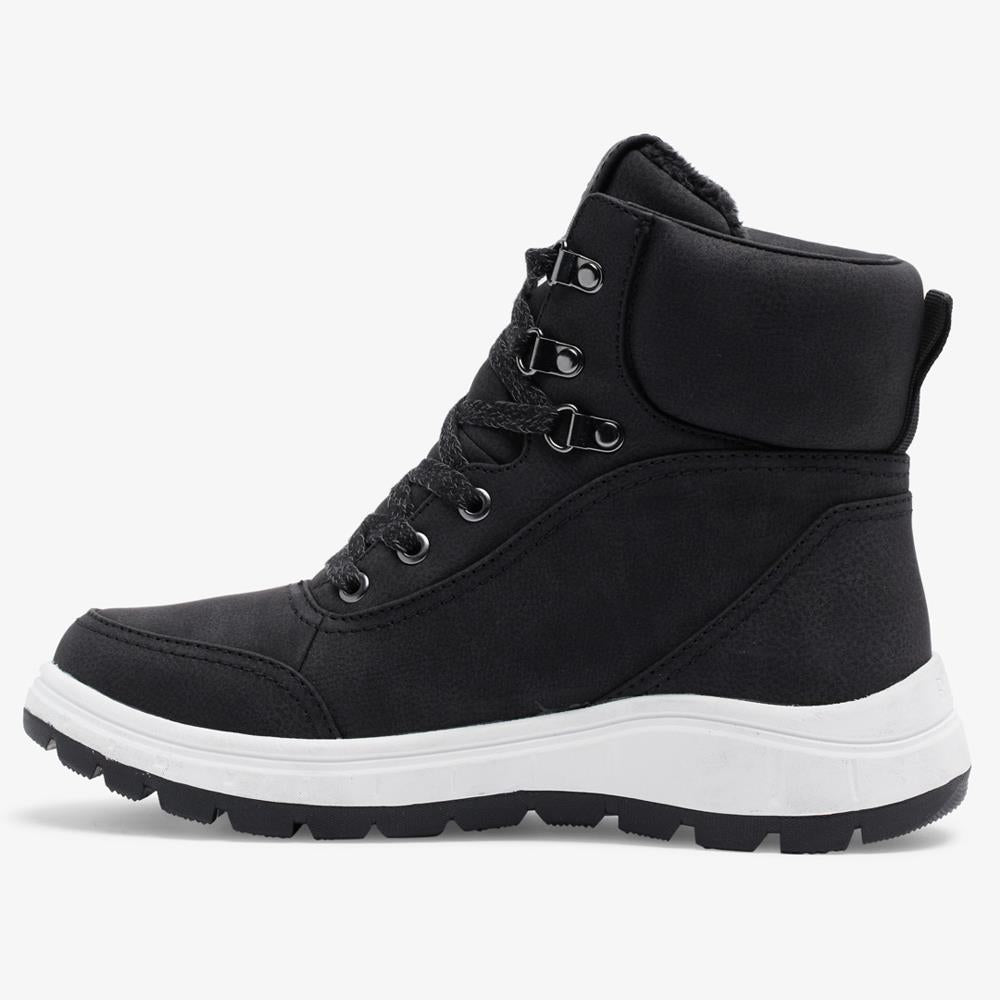 Roxy Karmel Black Waterproof Warm Lined Lace Suede Ankle Boots