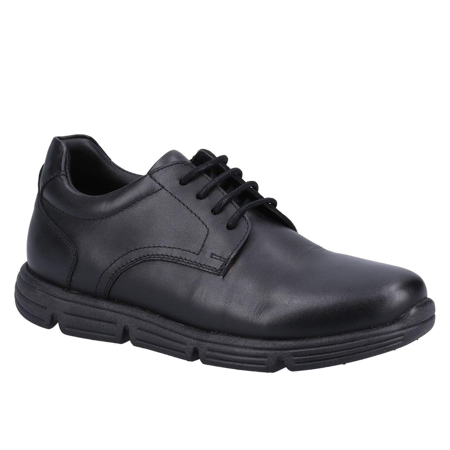 Hush Puppies Adrian Black Leather School Shoes