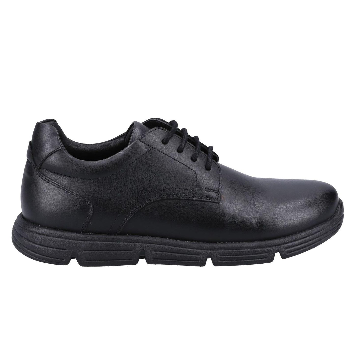 Hush Puppies Adrian Black Leather School Shoes