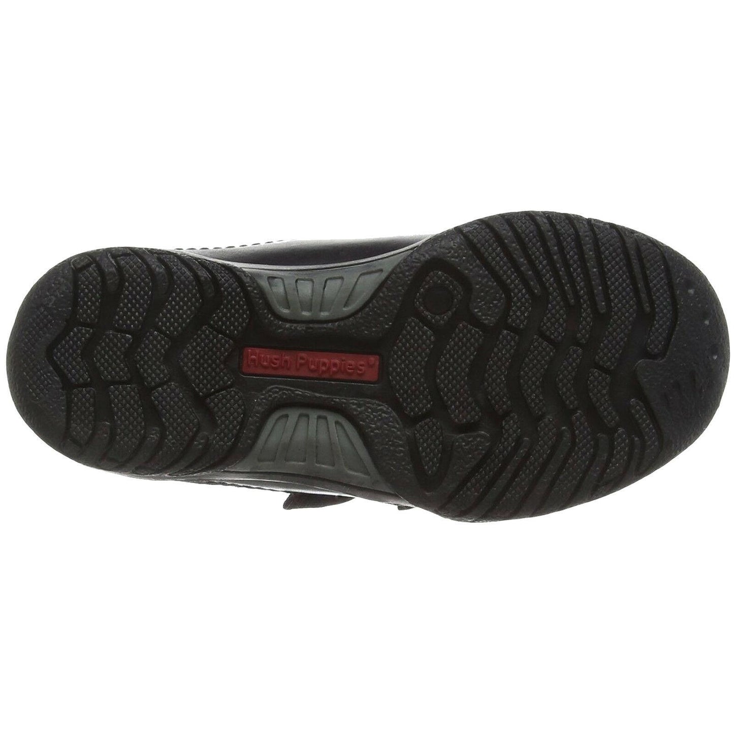 Boys Hush Puppies Jezza SNR Black Leather Double Strap School Shoes Size 3 – 9