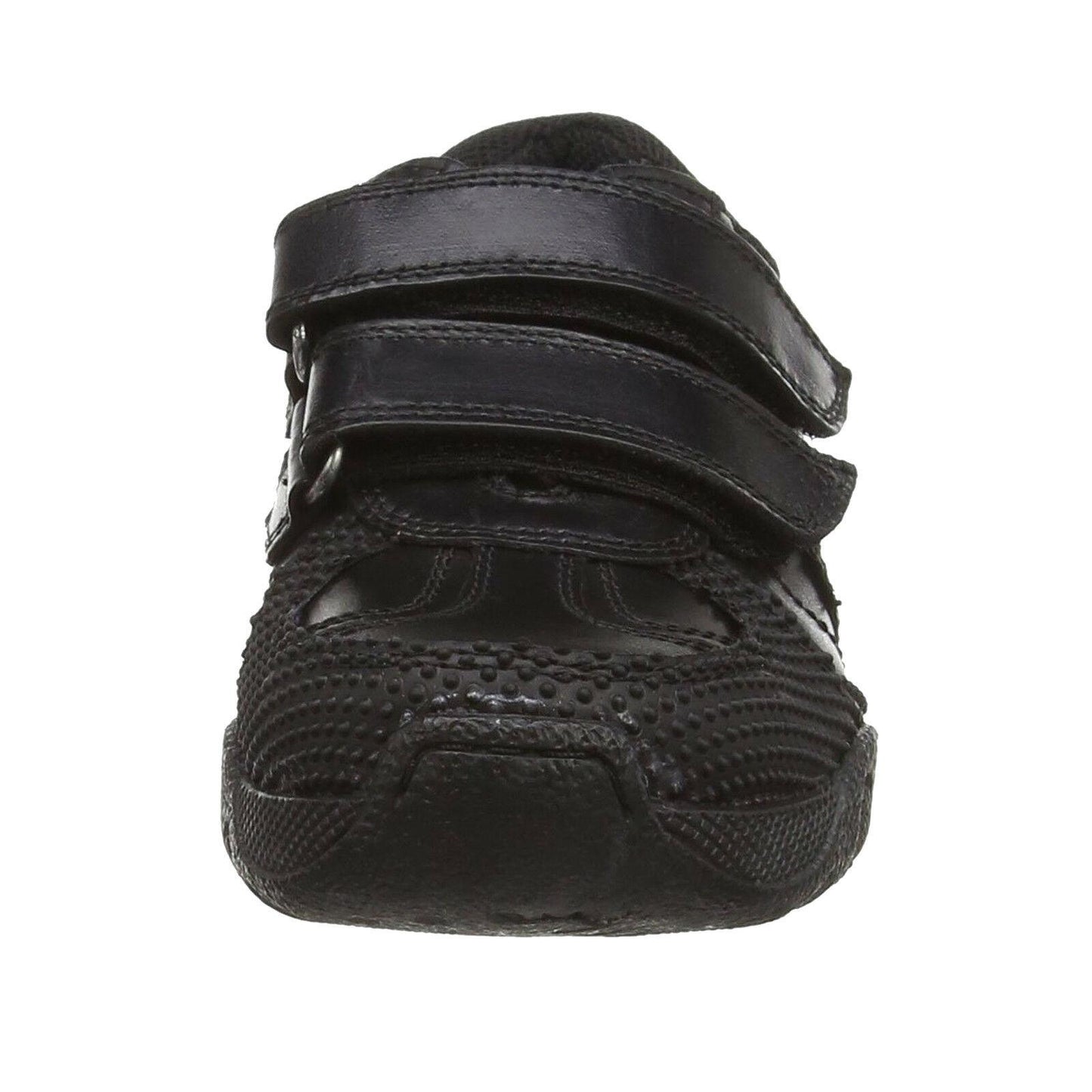 Boys Hush Puppies Jezza SNR Black Leather Double Strap School Shoes Size 3 – 9