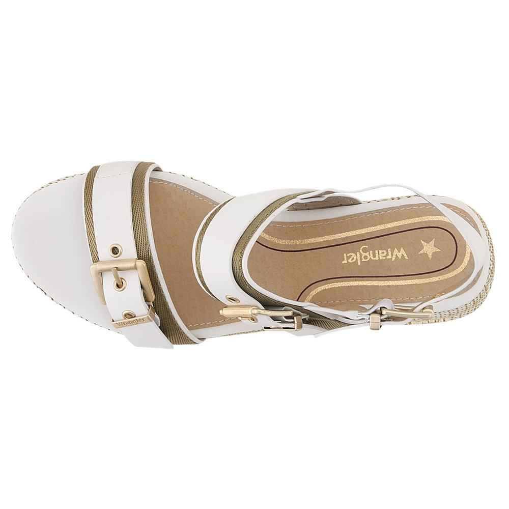 Wrangler Ladies Kim Strap Off White Gold Fixed Strap Slingback Platform Sandals