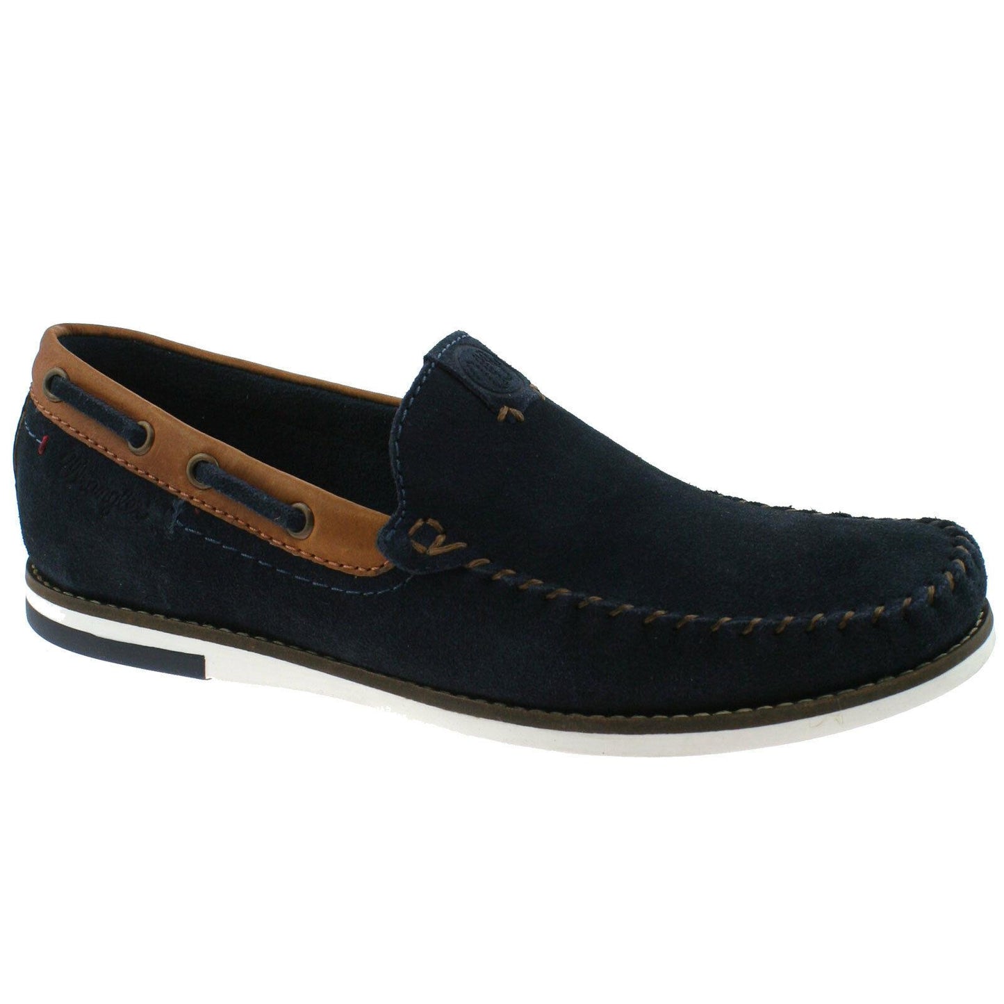 Mens Wrangler Sharky Nubuck Leather Memory Foam Slip On Loafer Shoes WM181850