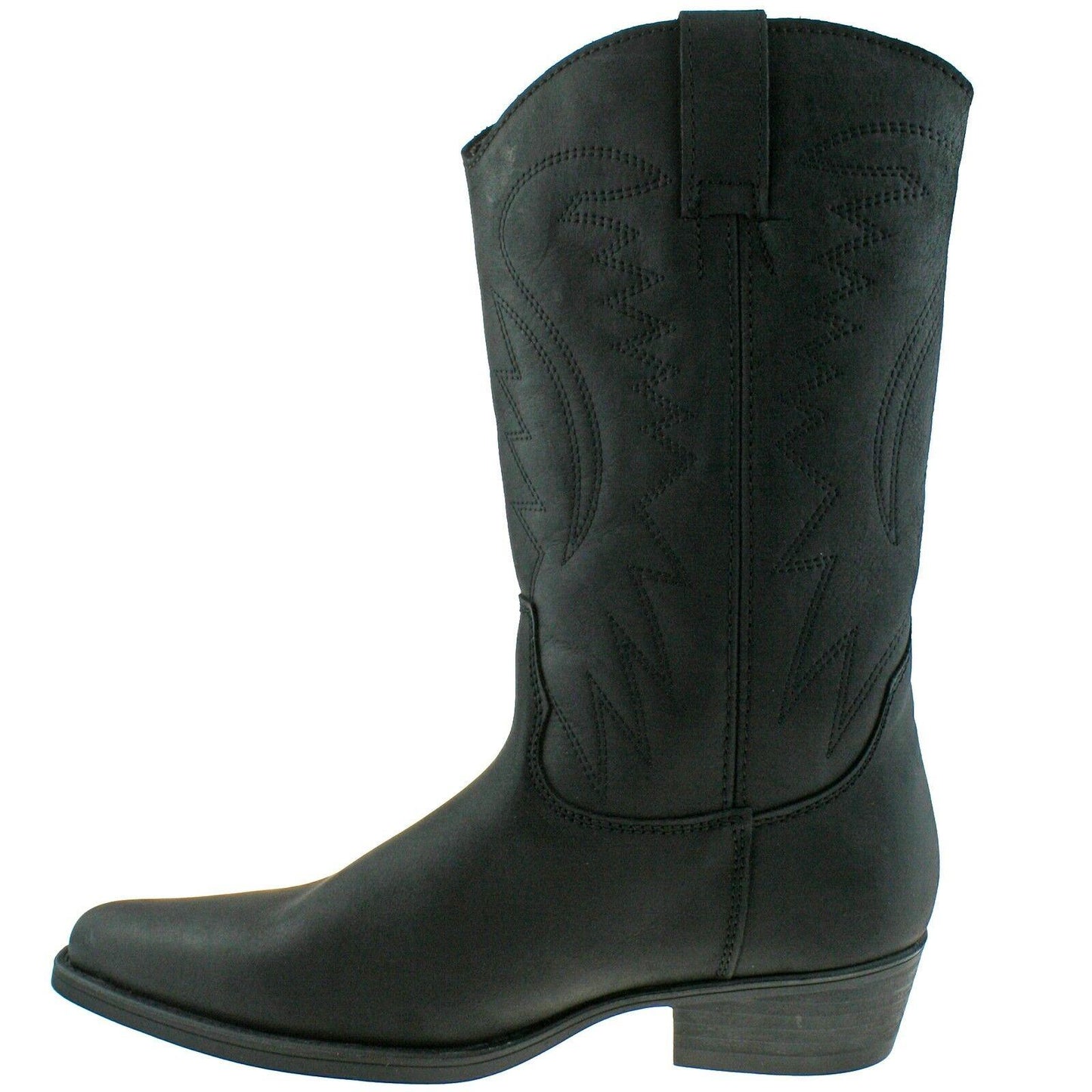 Mens Wrangler Tex Hi Black Leather Cowboy Western Boots WM128921