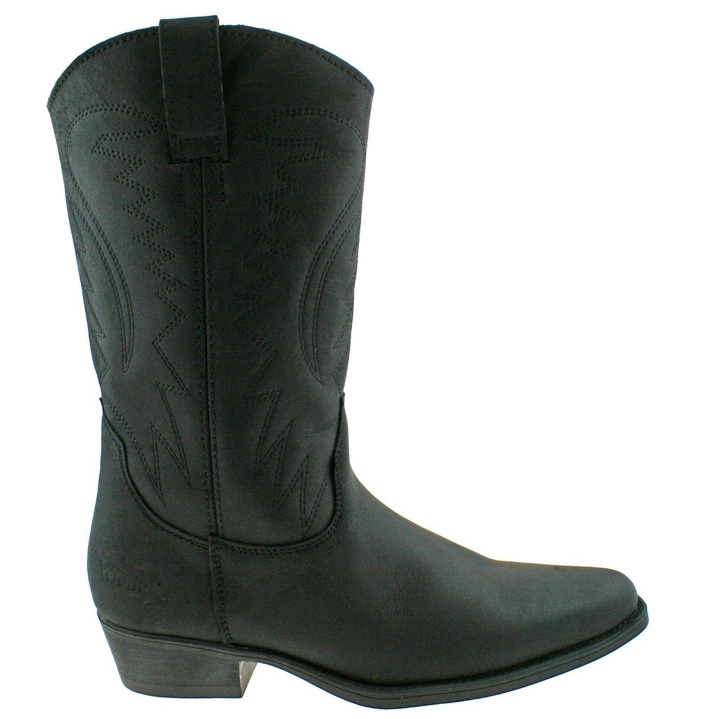 Mens Wrangler Tex Hi Black Leather Cowboy Western Boots WM128921