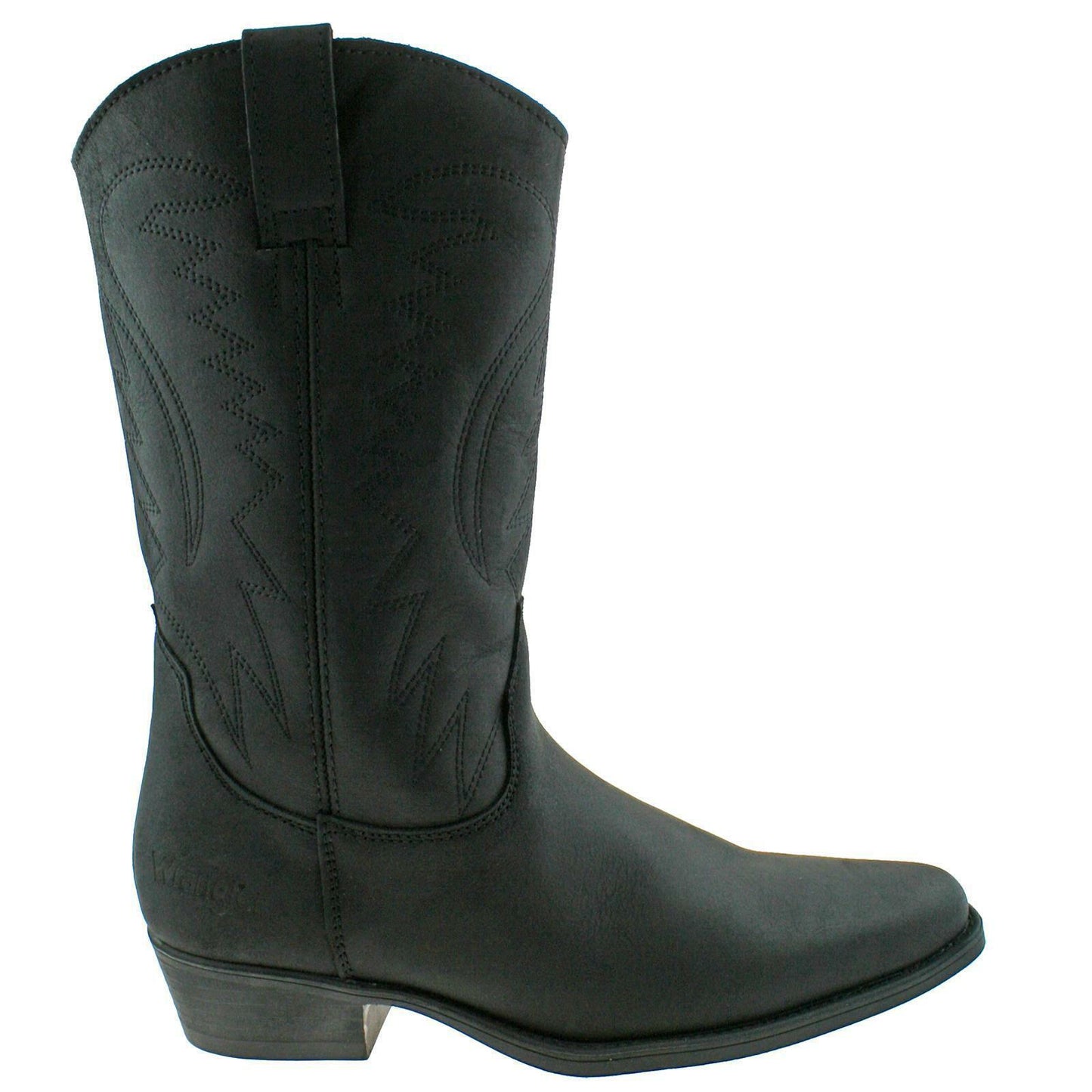 Mens Wrangler Tex Hi Black Leather Cowboy Western Boots WM128921