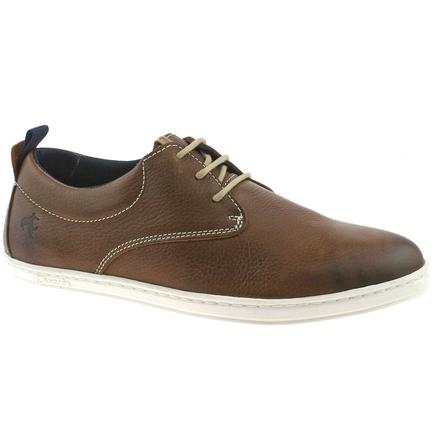 MENS WRANGLER WOODLAND DERBY LEATHER CASUAL SHOES SIZE UK 6 - 12 BROWN WM151090