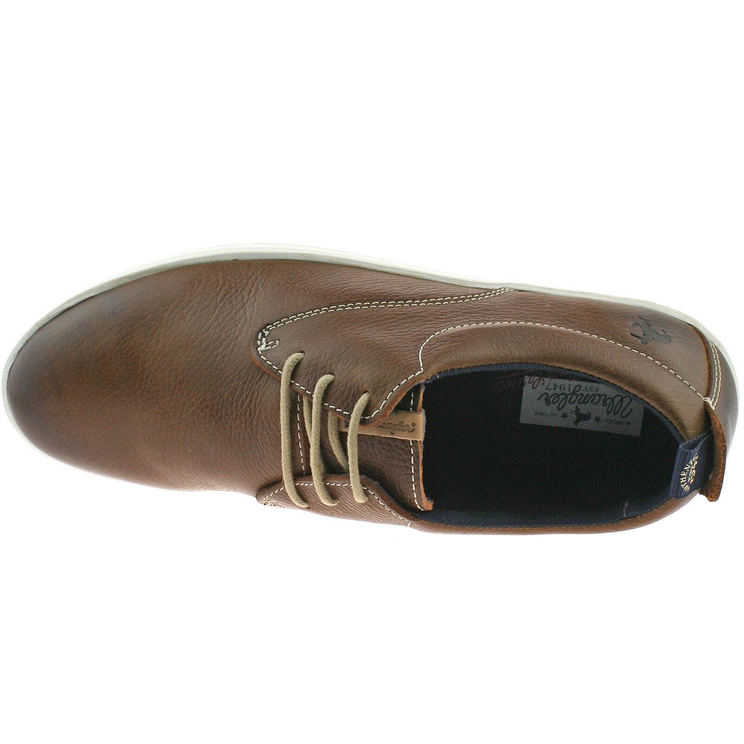 MENS WRANGLER WOODLAND DERBY LEATHER CASUAL SHOES SIZE UK 6 - 12 BROWN WM151090