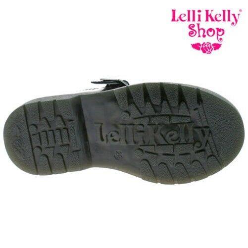 Lelli Kelly LK8292 (DB01) Meryl T Bar Brogue Black Patent School Shoes F Fitting