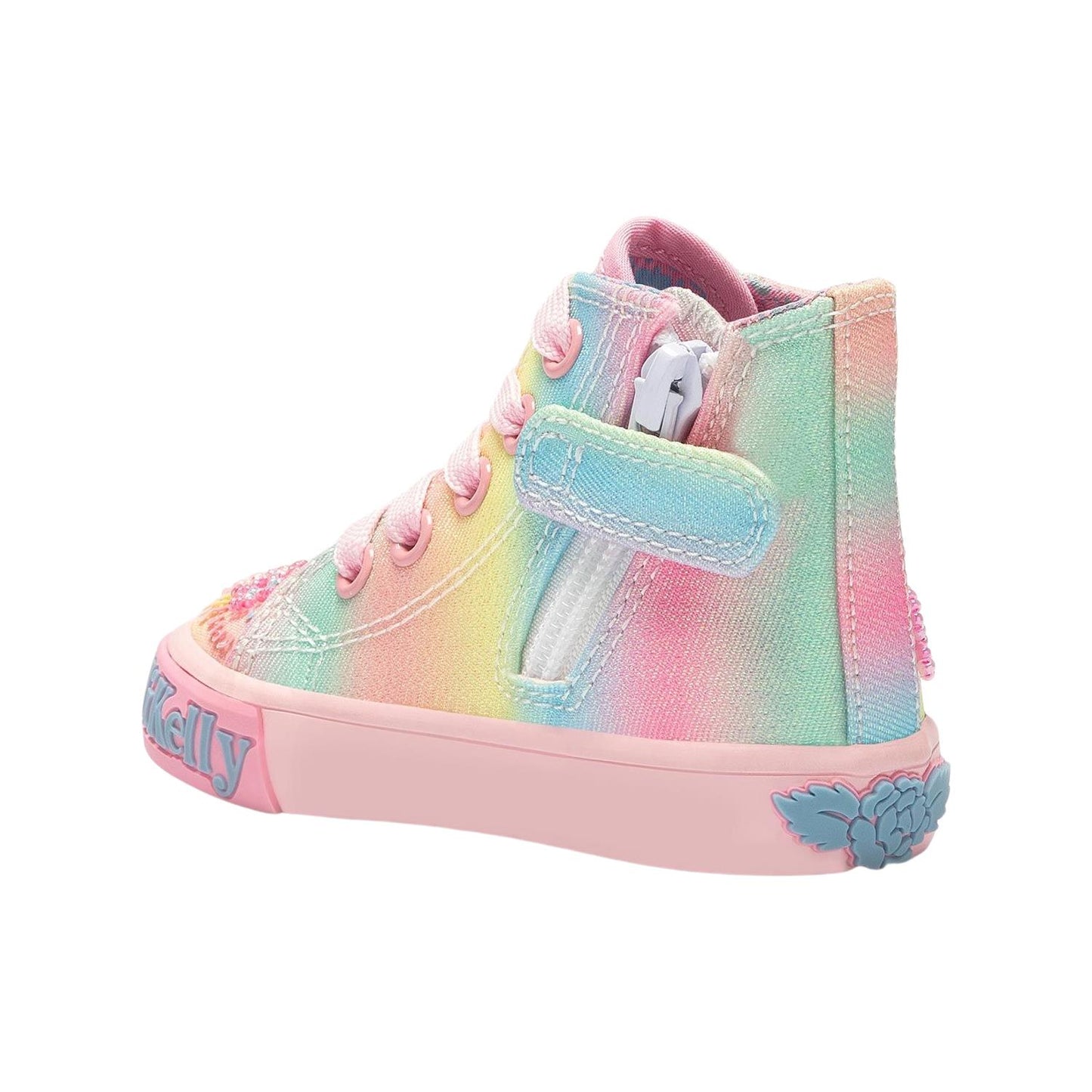 Lelli Kelly LK3469 (BX02) Baby Myla Rainbow Butterfly Ankle Baseball Canvas Boot
