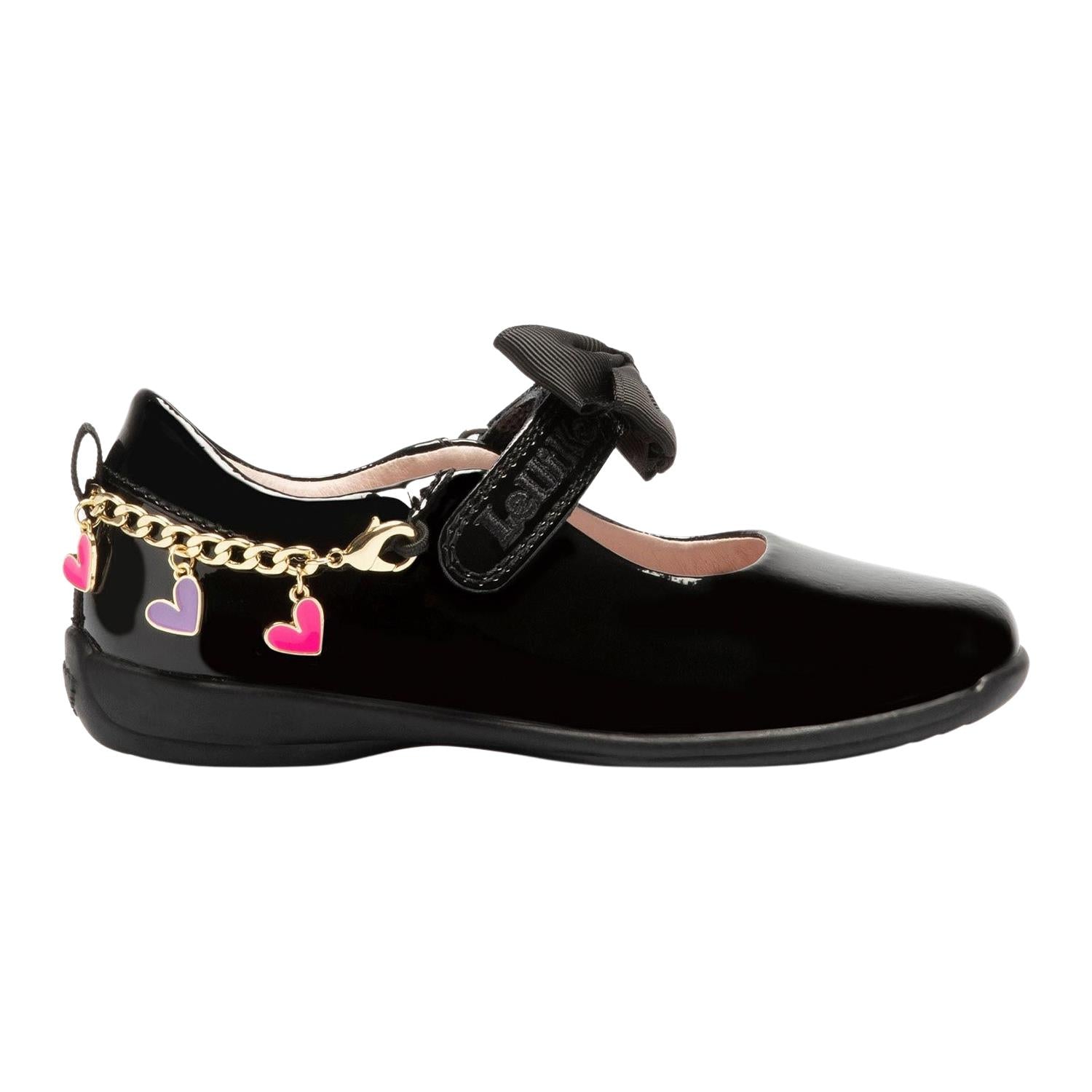 Lelli Kelly LK8220 (DB01) Aurora Heart Chain Black Patent School